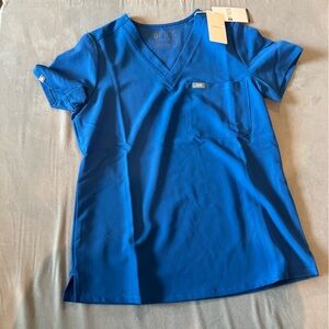 Figs Women's Short Sleeve Royal Blue Top